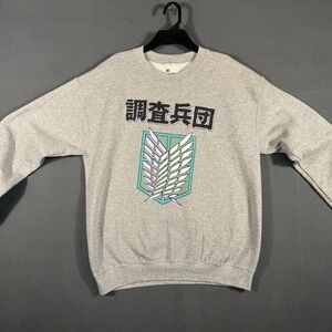Ripple Junction Sweatshirt Unisex M Gray Attack on Titan Wings of Freedom Anime